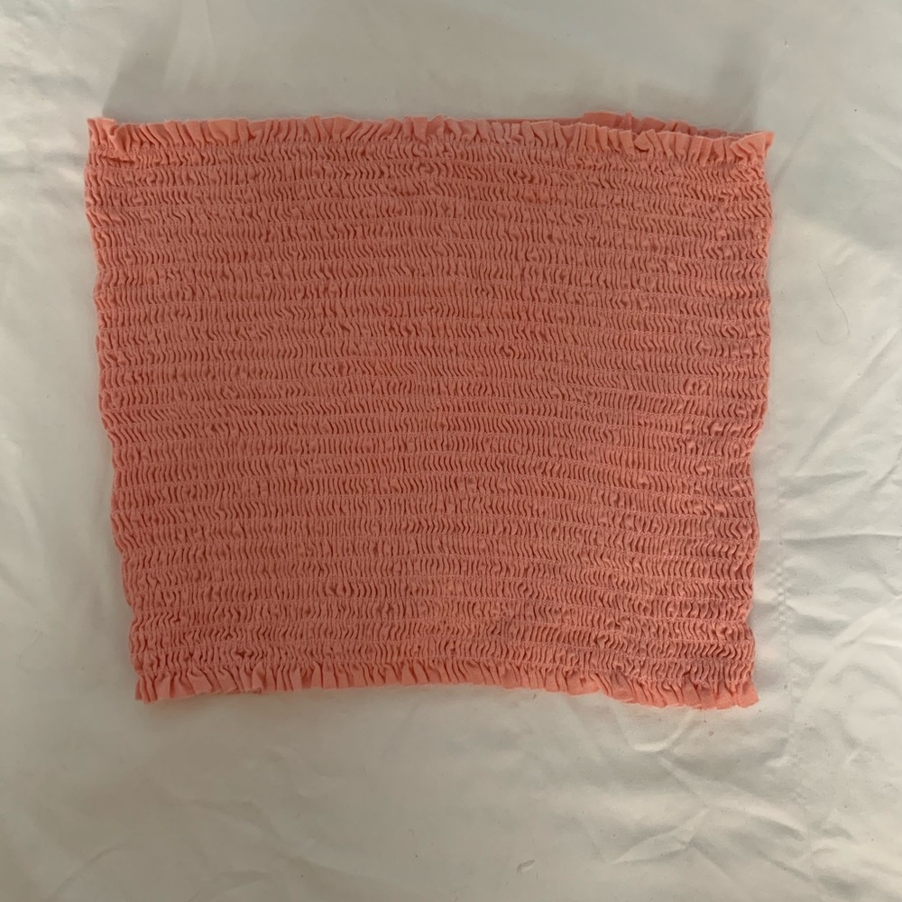 Pink/coral scrunchie tube top